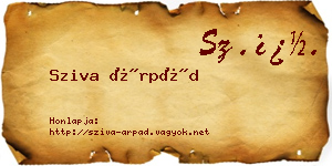 Sziva Árpád névjegykártya