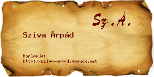 Sziva Árpád névjegykártya