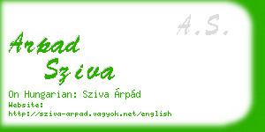 arpad sziva business card